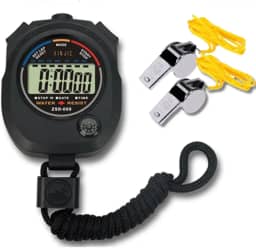 Cronômetro Digital + 2 Apitos Metal Profissional Com Cordão