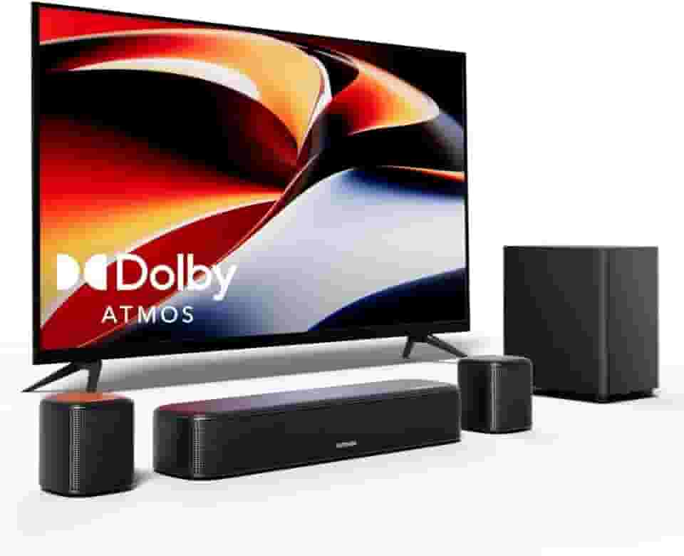 ULTIMEA Barra de som 5.1 canais com Dolby Atmos, sistema de som surround para TV, barra de som para Smart TV e Home Theater, controle de aplicativo, barra de som de TV com subwoofer, 2 alto-falantes