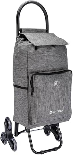 Carrinho de Compras Feira Multiuso Artiko Go Sobe Escada Até 40kg (Cinza)