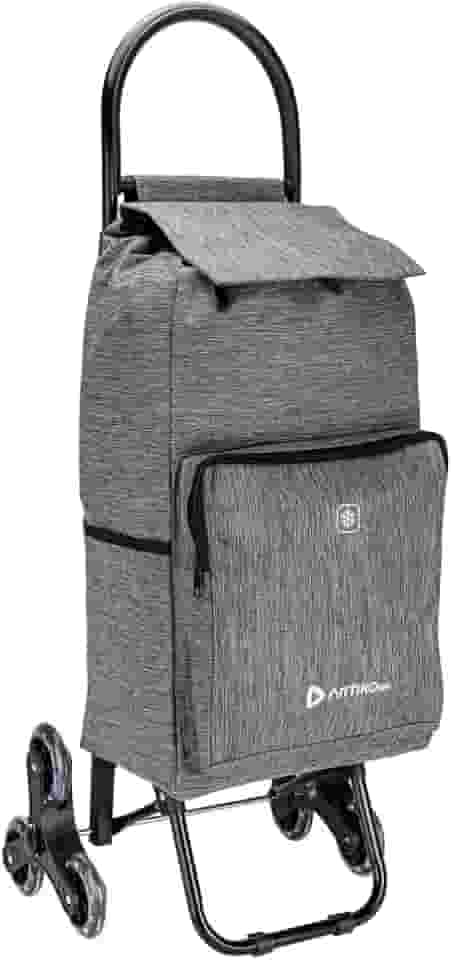 Carrinho de Compras Feira Multiuso Artiko Go Sobe Escada Até 40kg (Cinza)