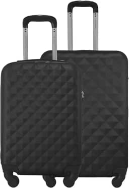 Kit 2 Malas Gladiador Rígidas Diamond D1PM, ABS, Rodas 360°, 10kg e 23kg, Cadeado Segredo Numérico (Preta)