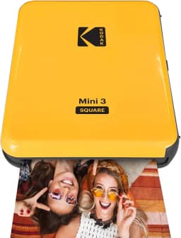 KODAK Impressora fotográfica portátil Bluetooth mini 3 quadrados tamanho Instagram com tecnologia 4PASS - amarela