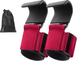 Munhequeira Fitness com Gancho de Aço - 2 Alças para Levantamento de Peso, Academia e Crossfit - Resistente