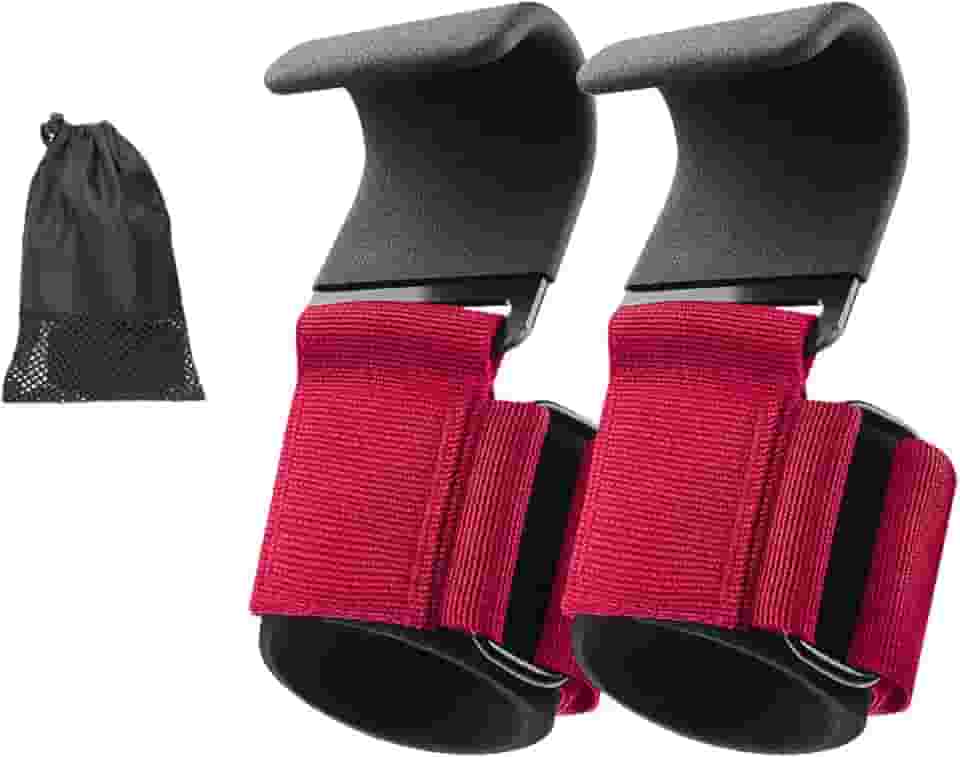 Munhequeira Fitness com Gancho de Aço - 2 Alças para Levantamento de Peso, Academia e Crossfit - Resistente