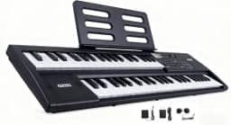 VEDO Teclado Eletrônico 88 Teclas Semi-ponderadas Piano Digital Portátil para Iniciantes Crianças e Adultos com 700 Ritmos 900 Sons 110 Músicas Demo Bluetooth MIDI Conexão para Pedal Microfone