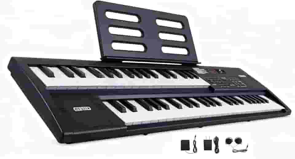 VEDO Teclado Eletrônico 88 Teclas Semi-ponderadas Piano Digital Portátil para Iniciantes Crianças e Adultos com 700 Ritmos 900 Sons 110 Músicas Demo Bluetooth MIDI Conexão para Pedal Microfone