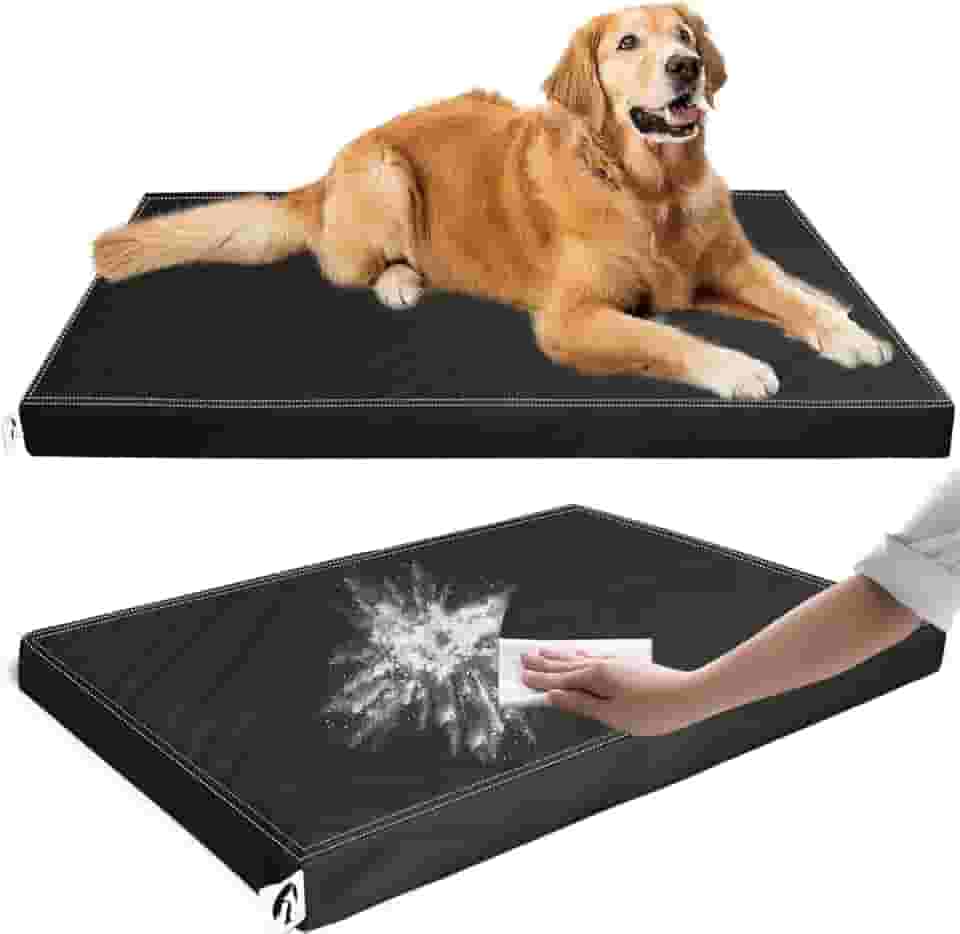 Cama de cachorro ortopédica para gaiola, impermeável, com capa de couro sintético lavável removível, adequada para animais de estimação de até 40,8 kg