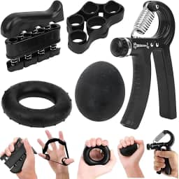 Hand Grip Kit com 5 Peças Fortalecedor de Mão Exercitador Dedos e Punhos Exercício Fisioterapia Dedos Mãos