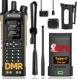 Rádio amador Baofeng DM32 DMR 10W portátil recarregável Walkie Talkies rádio bidirecional DM32UV de longo alcance Rádio meteorológico NOAA com GPS, frequência de cópia, 2500 mAh, carregamento USB-C