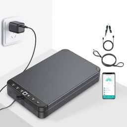 SAFECofre inteligente, cofre de arma de impressão digital com chave de senha e desbloqueio de aplicativo Tuya, estojo portátil adequado para carro, viagens