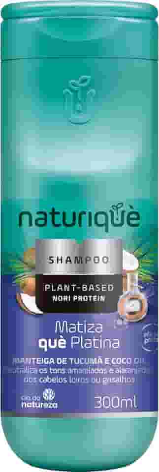 Naturiquè, Shampoo, Para todos os tipos de cabelos, Matiza què platina, Neutraliza os tons amarelados e alaranjados dos cabelos loiros ou grisalhos, 300ml