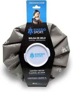 KinesioSport Bolsa De Gelo Flexível Impermeável ® Cinza 23Cm