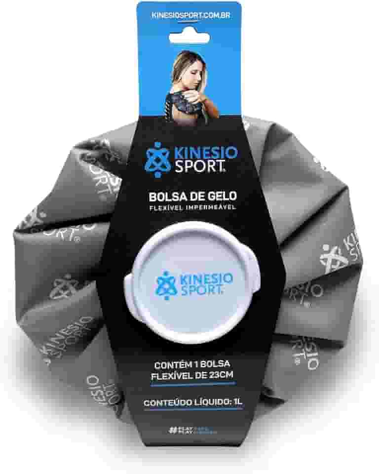 KinesioSport Bolsa De Gelo Flexível Impermeável ® Cinza 23Cm