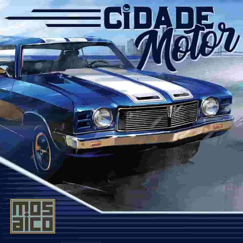 Mosaico Jogos | Cidade Motor | Jogo de Tabuleiro | Rolar e Escrever - 14+, um jogo sobre a construção do carro perfeito.