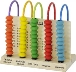 Ábaco Didático Aprenda Brincando 5 Hastes Madeira DM Toys