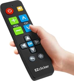 EZclicker Controle remoto de TV Hisense | Controle remoto universal de TV com botão grande APENAS para todos os Hisense (preto) simplificado e fácil de usar (2 pilhas AAA não incluídas)