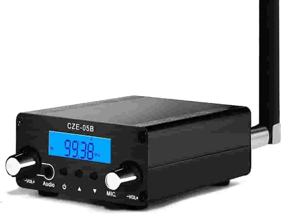 AZWang Transmissor FM de 1000 pés, mini estação de rádio estéreo de longo alcance para filmes da igreja, estacionamento de igreja, luzes de fogo de artifício