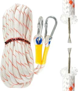 Pemoupnd Corda de escalada com diâmetro de 2 cm, corda de escalada estática para escapar, equipamento de escalada no gelo, pára-quedas (9,8 m)