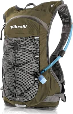 Mochila de hidratação Vibrelli e bexiga de hidratação de 2 litros – Válvula de mordida de alto fluxo – Pacote de hidratação para ciclismo, corrida, caminhada
