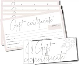 Paper 'n Such Conjunto de 25 vales de oferta em branco com envelopes – Vale-presente, vouchers para pessoas pessoais ou pequenas empresas – 9,5 x 19 cm – Cartão pesado – Rosa claro