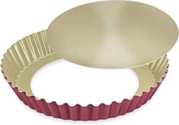 Forma para Bolo e Torta 24 Crespa com Fdo Remov. Alumínio Fortaleza Cereja