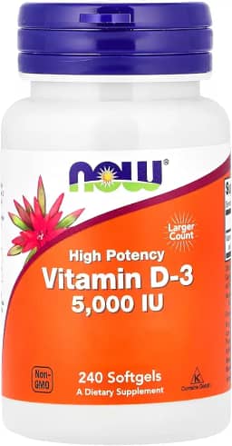 NOW Foods Vitamina D3 240 Cápsulas Importado