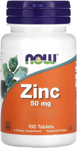 NOW Foods Gluconato de Zinco 50mg 100 Tablets Importado
