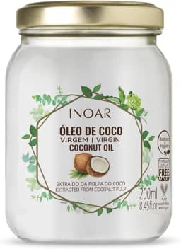 Inoar, Óleo de Coco Extra Virgem, Hidratação Profunda, Força e Nutrição para Todos os Tipos de Cabelos, Vegano e Botânico - 200ml