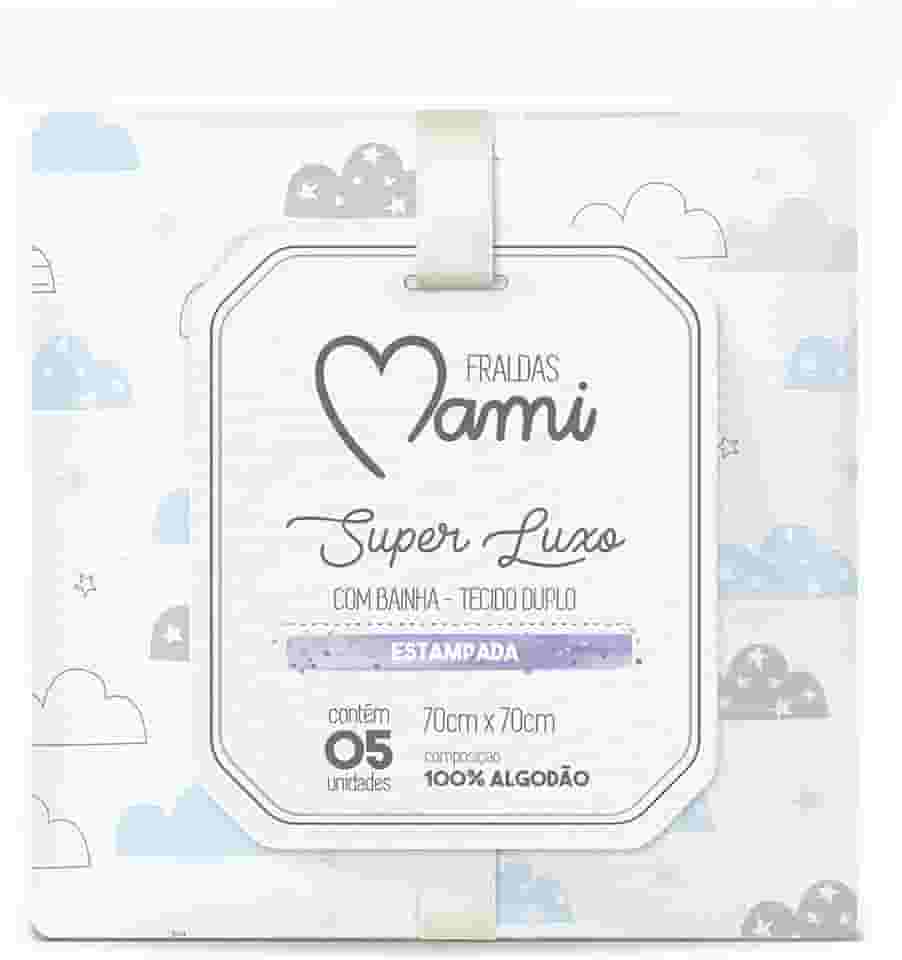 Papi Textil Fralda Super Luxo Mami C/ Bainha Estampada 70Cm X 70Cm Contem 05 Un