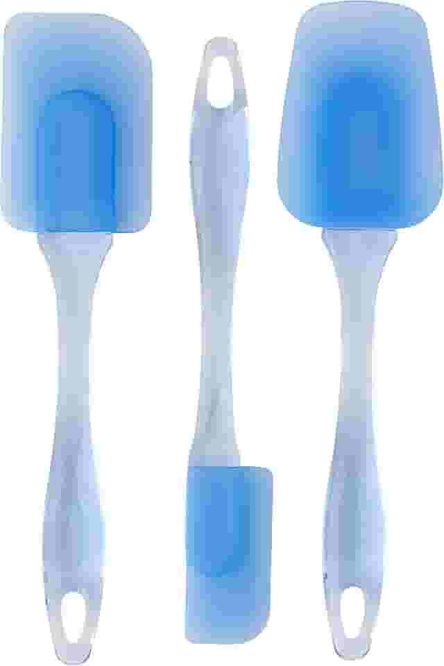 Wilton Conjunto de espátulas de silicone Easy Flex – suas ferramentas versáteis para misturar, dobrar, raspar, cozinhar, glacê e servir, azul, 3 peças