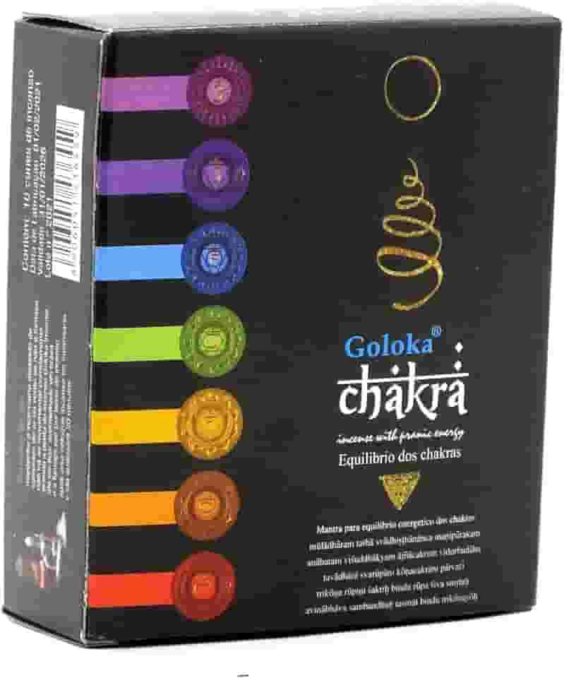 10 incensos - Cone Backflow Chakras Cascata Goloka