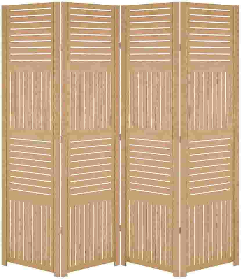 Biombo Divisoria Inteiro Divisor Separador de Ambiente Madeira MDF (4, Horizontal Vertical)