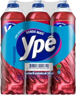 Ypê Pack Detergente Maçã 500ml (6 unidades)