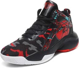 Bolognifi Tênis de basquete masculino com sola de borracha antiderrapante, tênis esportivos e de lazer Botas de basquete masculinas para treinamento ao ar livre Presente (Color : Black, Size : 10.5