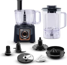 Multiprocessador Arno Multichef 700W MP72, com 24 Funções, Preto, 7 Acessórios, 2 Velocidades, Liquidificador 3,1L e Espremedor de Frutas, 220V