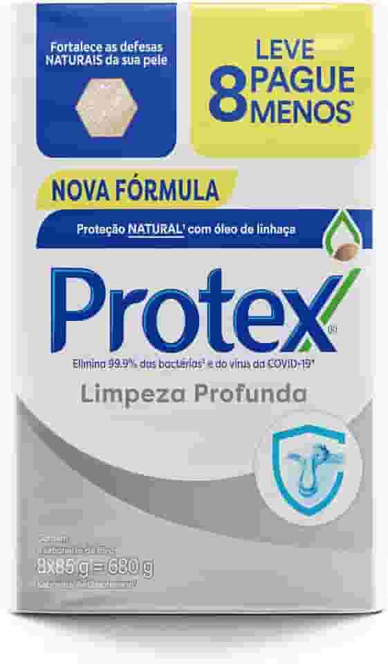 Sabonete em Barra Antibacteriano Protex Limpeza Profunda 8 un de 85g Promo Leve Mais Pague Menos