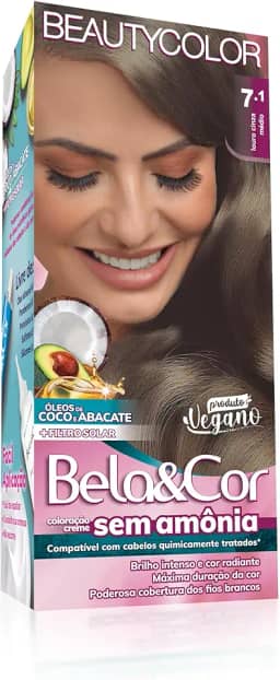 Coloração Bela&Cor Sem Amônia - 7.1 Louro Cinza Médio