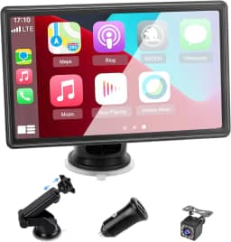 Automotive Central Multimídia 7 Polegadas Universal CarPlay Android Auto com Câmera de Ré, GPS, Bluetooth, Controle por Voz, Mirror Link e Receptor de Áudio
