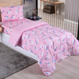 Edredom Solteiro Alegria Infantil Dupla Face 1 Peça (UNICÓRNIO)