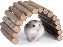 Ponte de madeira da Niteangel, brinquedo para roedores de hamster e ratos, brinquedo mastigável de animais pequenos