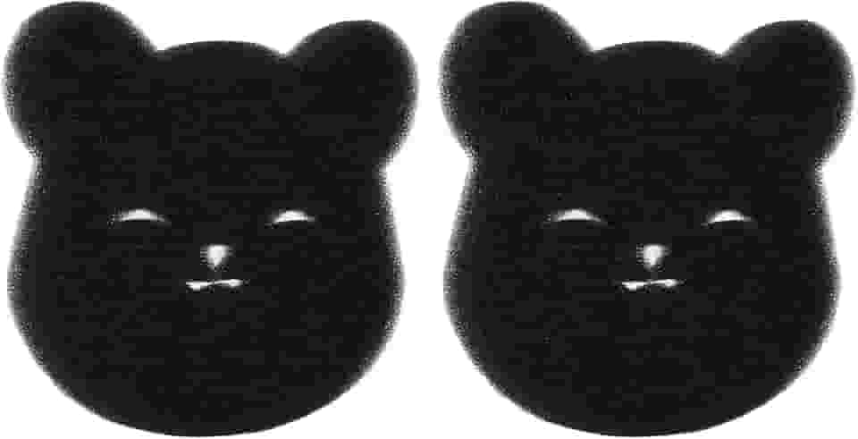 Removedor de Pelos de Animais de Estimação, Preto, Fofo, Formato de Urso, Máquina de Lavar Reutilizável, Coletor de Pelos de Cachorro para Roupas de Cama (2 peças)