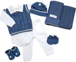 Kit Saida Maternidade Recem Nascido Menino - Jeans