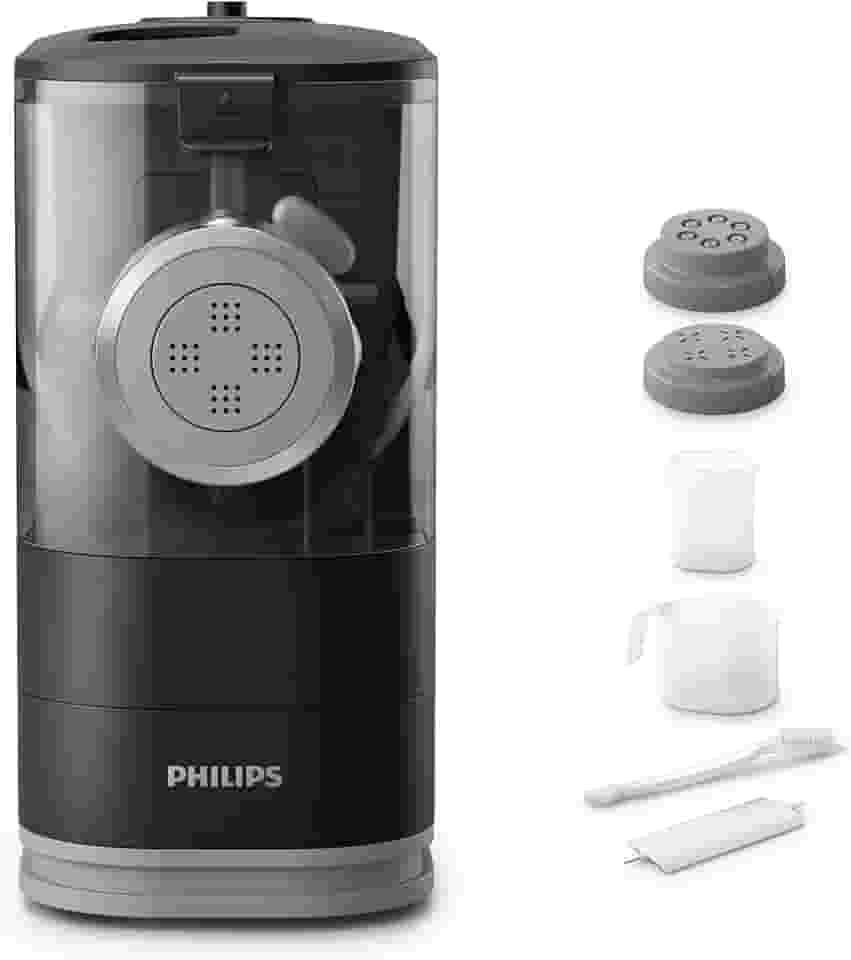 Philips HR2371/05 - Máquina de fazer massa e massa (3 pratos intercambiáveis), cor preta