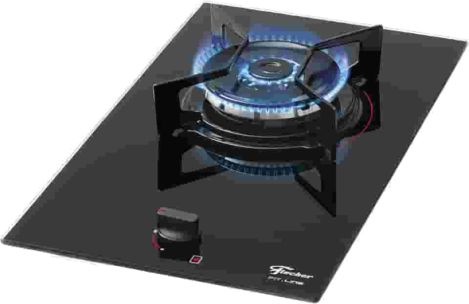 FISCHER COOKTOP À GÁS 1 BOCA TRIPLA CHAMA FIT LINE MESA VIDRO PRETO BIVOLT - 27184-60014