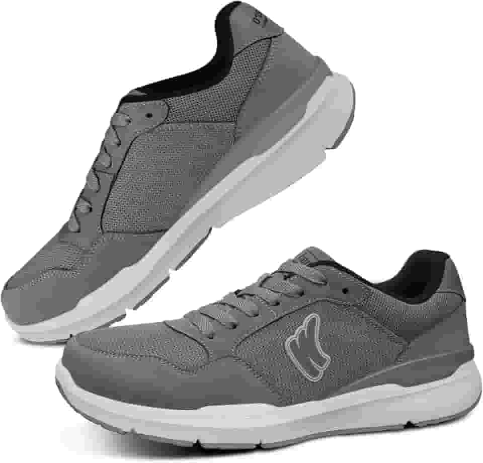 Tênis masculino de caminhada para fascite plantar, suporte de arco com sola de borracha antiderrapante, sapatos ortopédicos casuais confortáveis com bico largo