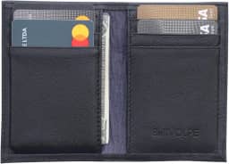 Carteira Masculina Porta Cartões Duo Couro Legítimo (Preto)