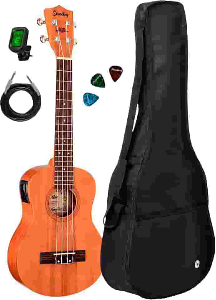 Ukulele Elétrico Shelby Tenor Su25me Stnt + Capa E Paletas