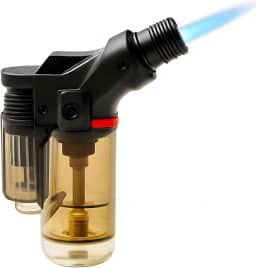 Mini Maçarico Recarregável a Gás Butano – Portátil, Trava de Segurança, Acendimento Automático, 1300°C, Ideal para Culinária, Camping, Artesanato e Reparos