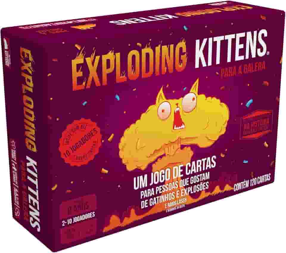 Galápagos, Exploding Kittens Para A Galera, Jogo de Cartas para Amigos, 2 a 10 jogadores, 15 minutos por partida