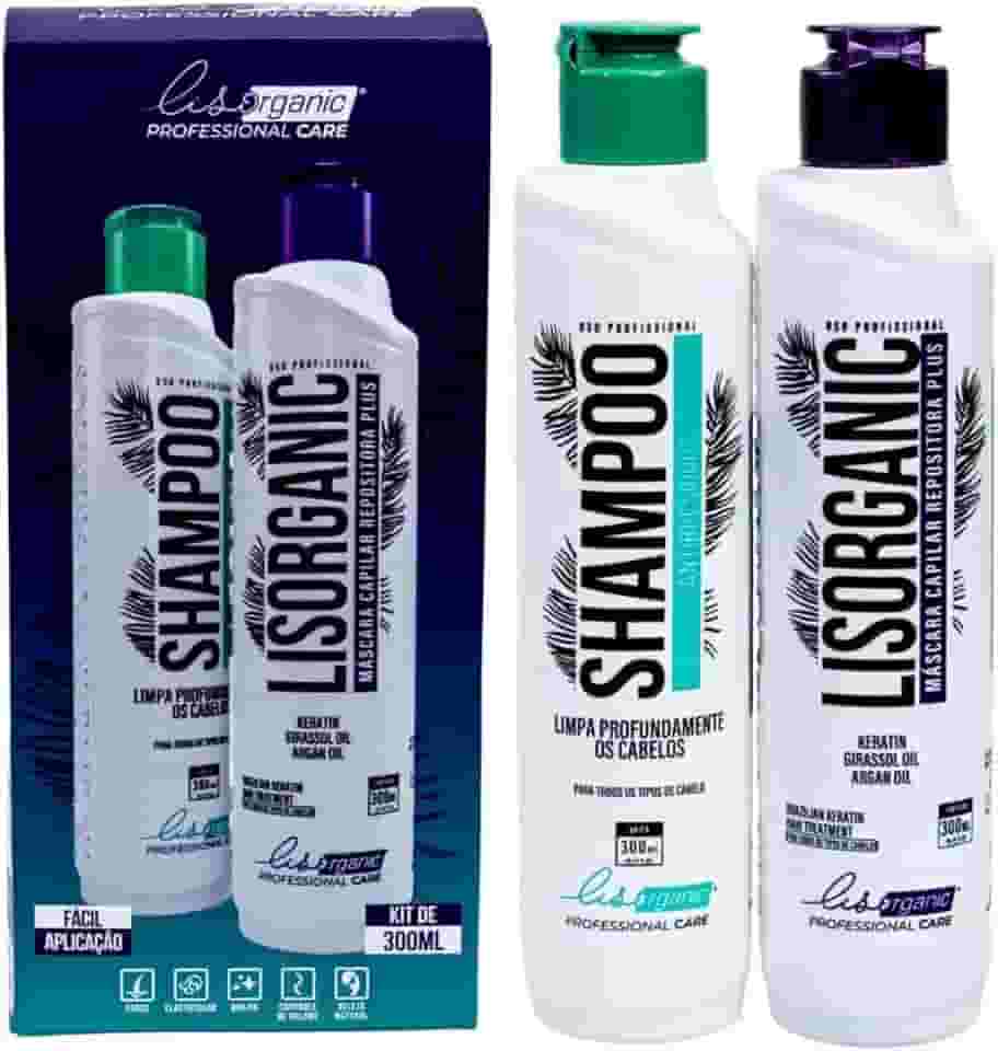 Kit Semi Definitiva Lisorganic 0% Formol 2x300ml - Escova Inteligente